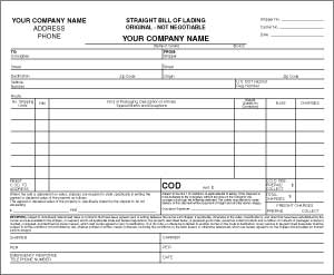 Carbonless Bill of Lading 8.5 x 7