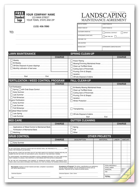 maintenance contract examples