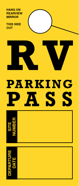 Blue, 500 Visitor Pass Parking Permit Rearview Mirror Hang Tag for Campgrounds RV Parks Trailers Campers Site Tags 