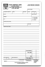 Job Work Order Form 8.5 x 11 (sku: 100020)