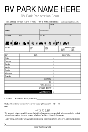 Campground Registration Forms 5.5 x 8.5