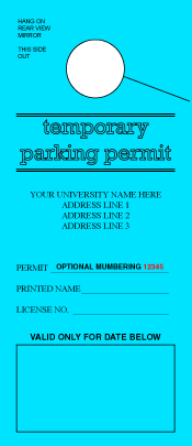 Custom University Parking Permit (sku: 200017)