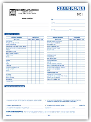 Cleaning Proposal Form 8.5 x 11